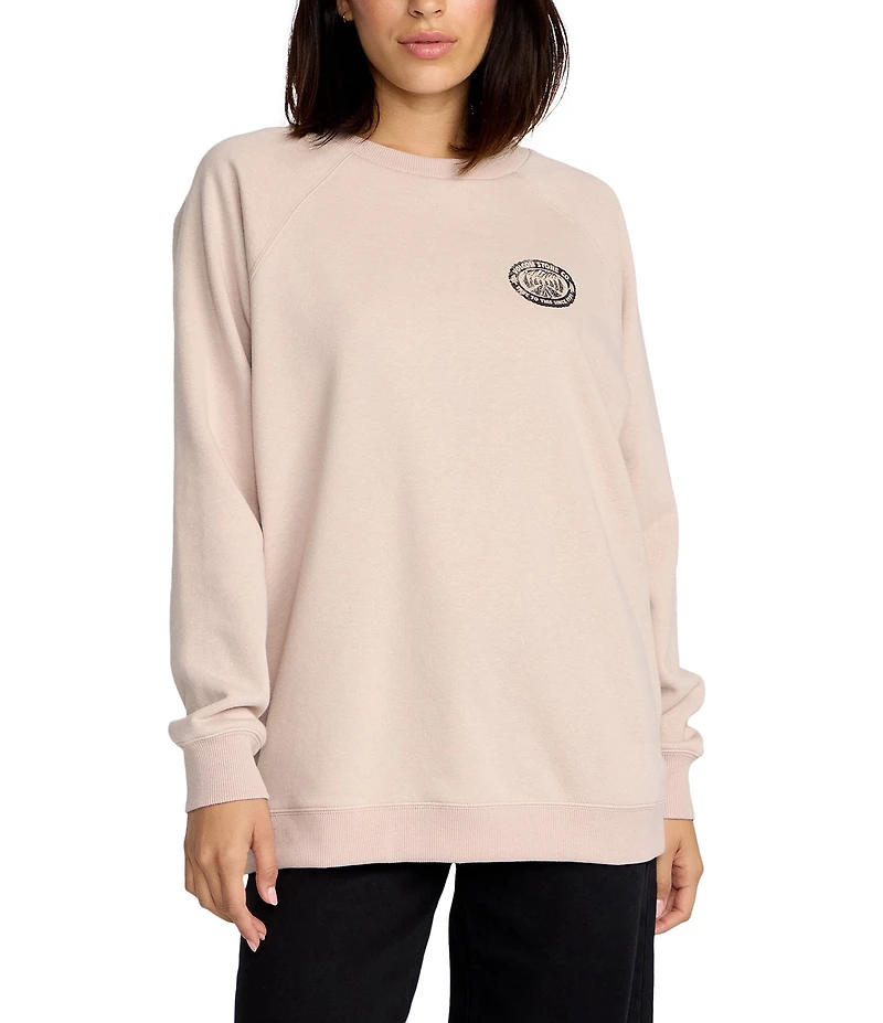Volcom Stone Magic Raglan Sleeve Brushed-Back Fleece Boyfriend Sweatshirt
