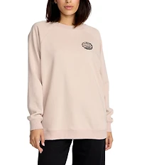Volcom Stone Magic Raglan Sleeve Brushed-Back Fleece Boyfriend Sweatshirt