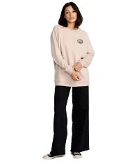 Volcom Stone Magic Raglan Sleeve Brushed-Back Fleece Boyfriend Sweatshirt