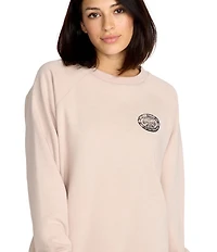 Volcom Stone Magic Raglan Sleeve Brushed-Back Fleece Boyfriend Sweatshirt