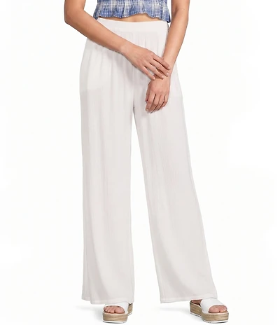 Volcom Stoneshine Junkie Crinkled Gauze Palazzo Wide Leg Pants