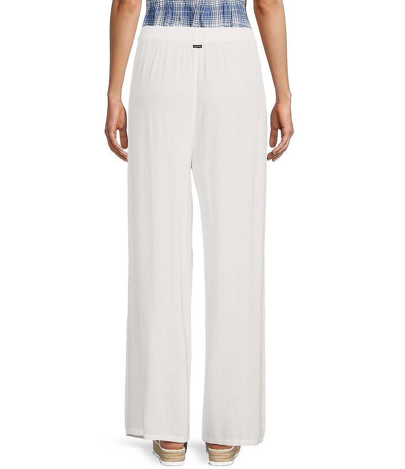 Volcom Stoneshine Junkie Crinkled Gauze Palazzo Wide Leg Pants
