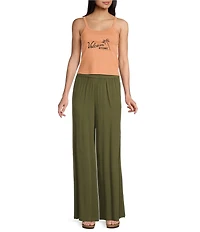 Volcom Stoneshine Junkie Crinkled Gauze Palazzo Wide Leg Pants