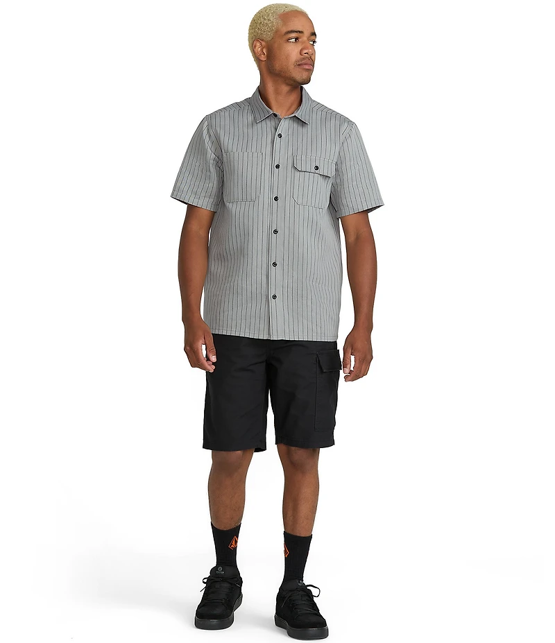Volcom Trade Stone Stripe Short Sleeve Woven Shirt