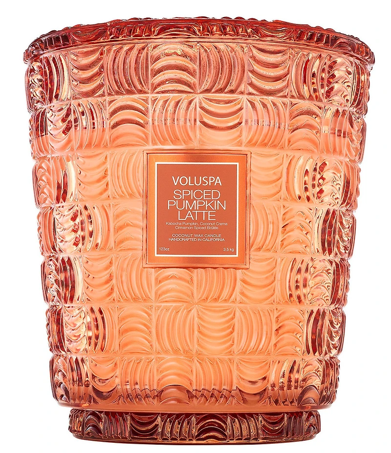 Voluspa Capsule Collection Spiced Pumpkin Latte 5-Wick Hearth Candle With Lid