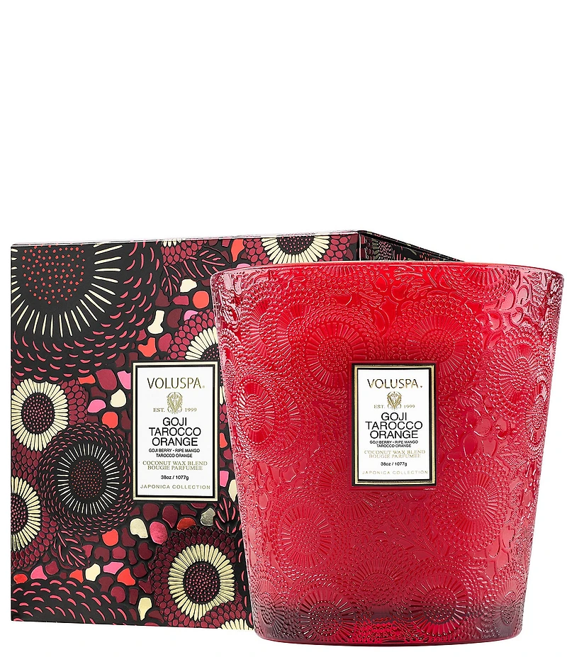 Voluspa Goji Tarocco Orange 3-Wick Hearth Candle, 8 oz.