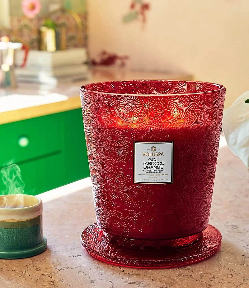 Voluspa Goji Tarocco Orange 5 Wick Hearth Candle with Lid