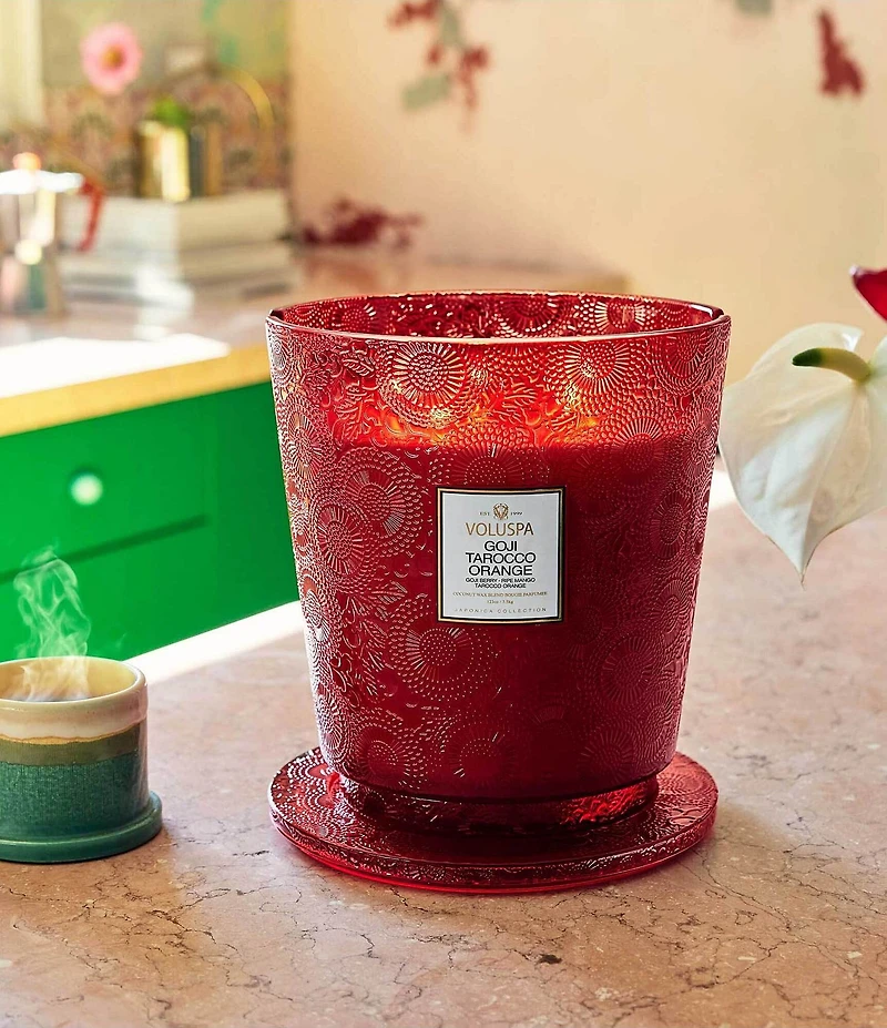 Voluspa Goji Tarocco Orange 5 Wick Hearth Candle with Lid