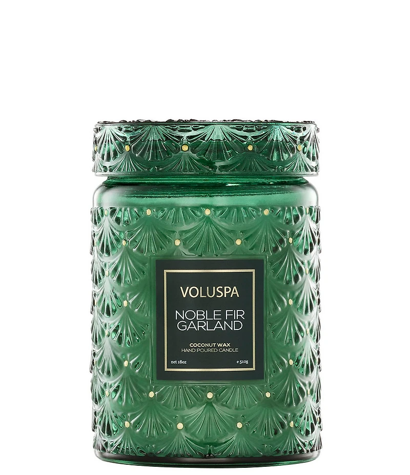 Voluspa Holiday Collection Noble Fir Garland 18-oz. Large Jar Candle