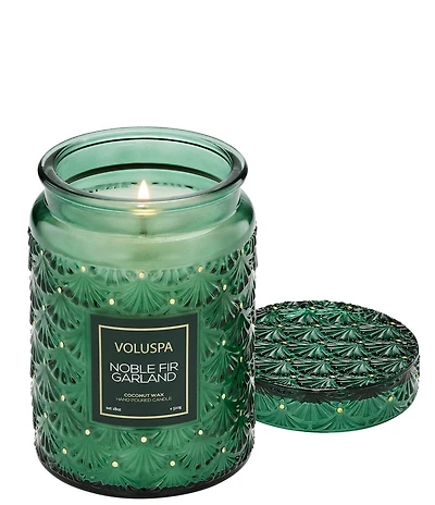 Voluspa Holiday Collection Noble Fir Garland 18-oz. Large Jar Candle
