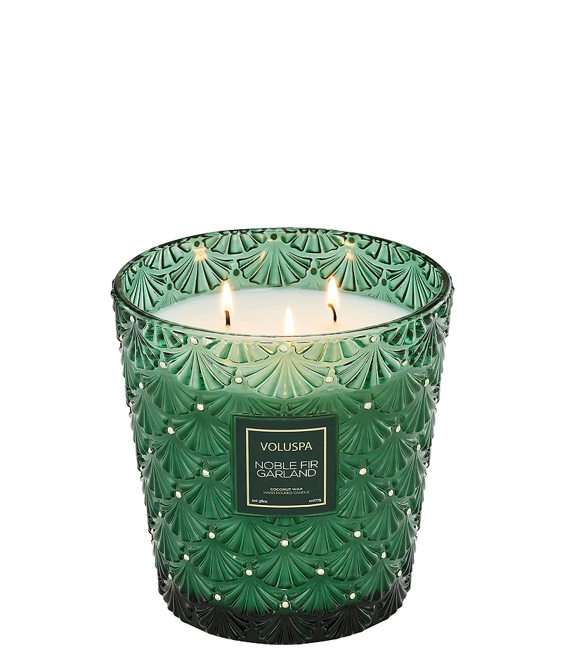 Voluspa Holiday Collection Noble Fir Garland 3-Wick Hearth Candle