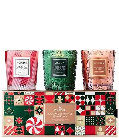 Voluspa Holiday Essentials Candle Assorted Gift Set Trio
