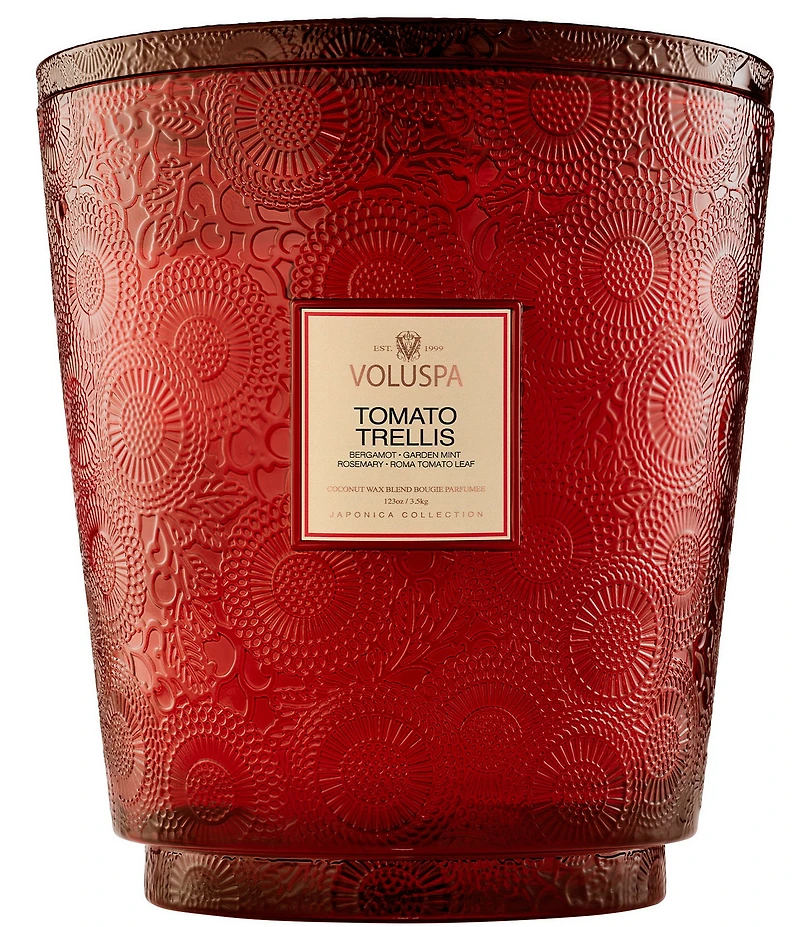 Voluspa Japonica Collection Tomato Trellis 5-Wick Hearth Candle With Lid