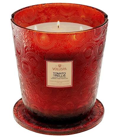 Voluspa Japonica Collection Tomato Trellis 5-Wick Hearth Candle With Lid