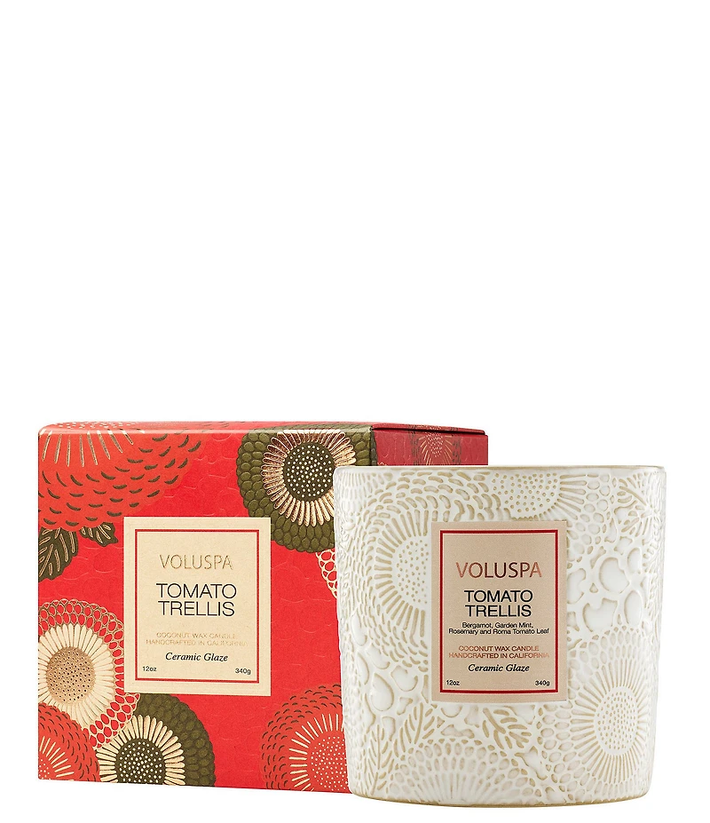 Voluspa Japonica Collection Tomato Trellis Ceramic Luxe Classic Candle