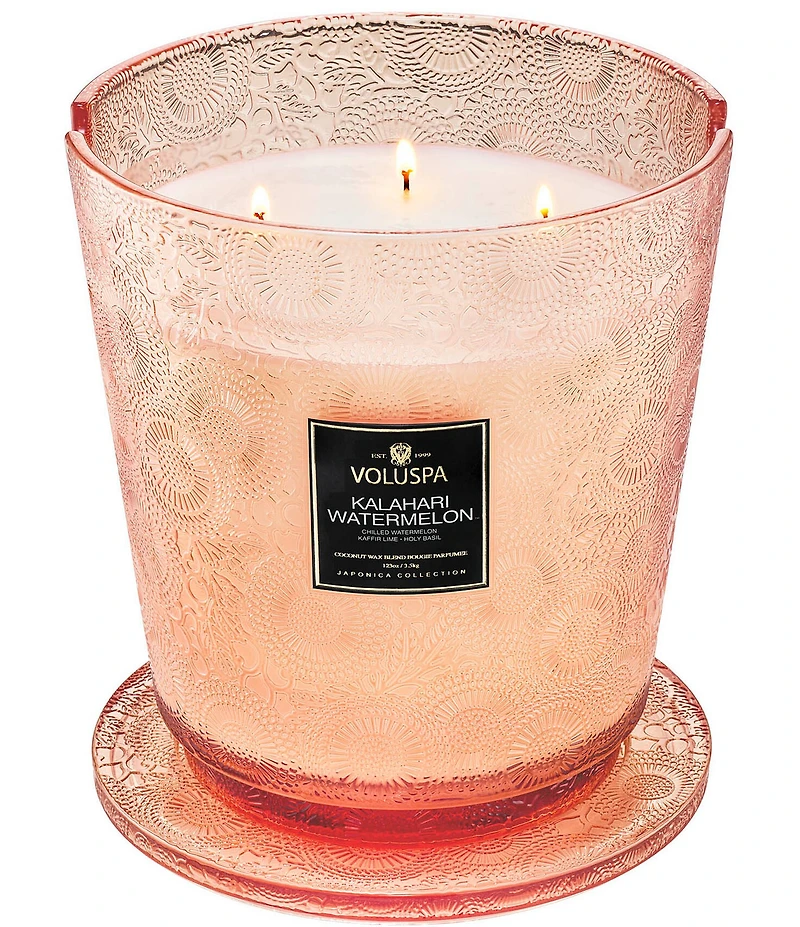 Voluspa Kalahari Watermelon 5 Wick Hearth Candle with Lid