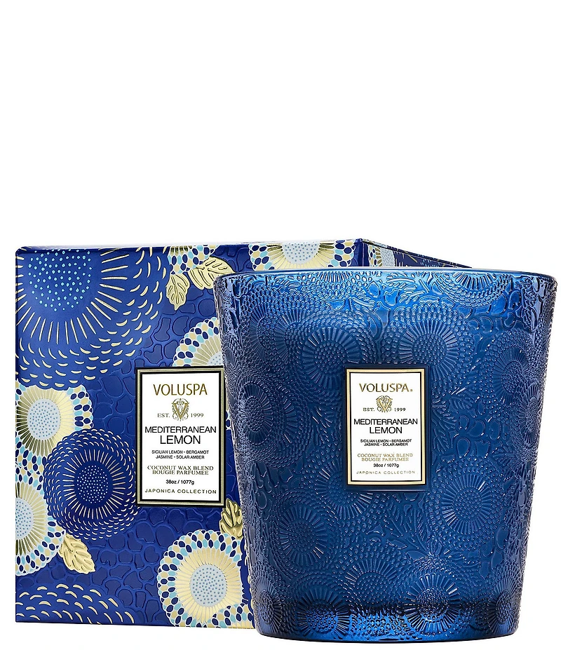 Voluspa Mediterranean Lemon 3-Wick Hearth Candle, 8 oz.