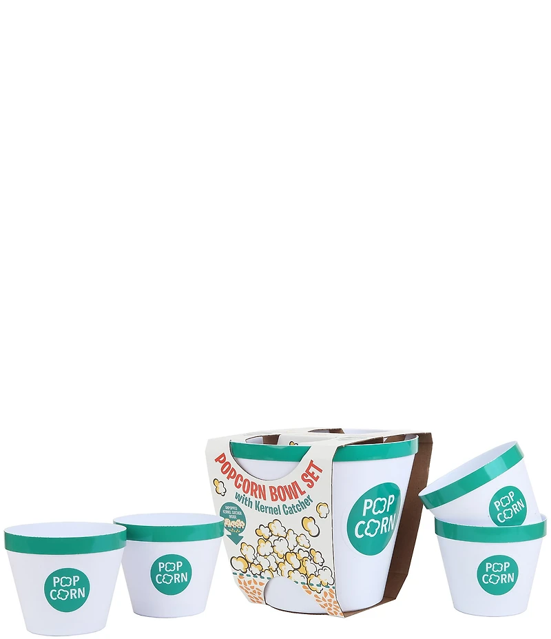 Wabash Valley Farms 5-Piece Popcorn Bowl Set with Kernel Catcher