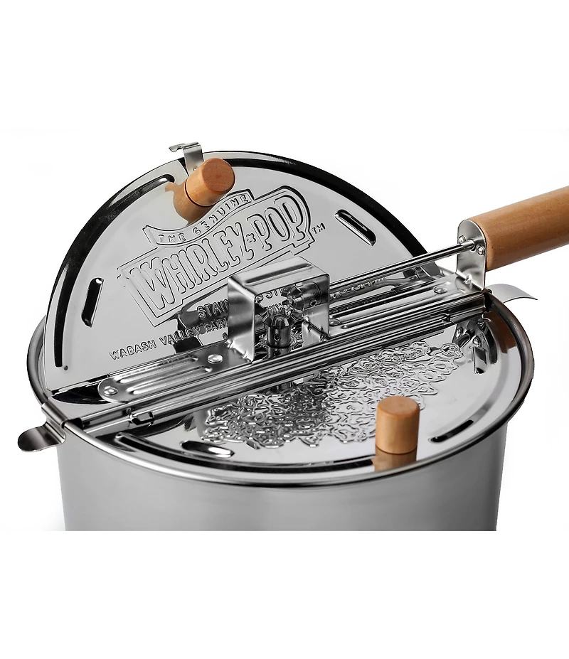 Wabash Valley Farms Stainless Steel with Metal Gears Whirley Popcorn Maker