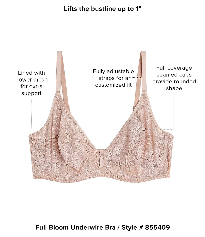 Wacoal Full Bloom Lace Lifting Underwire Bra