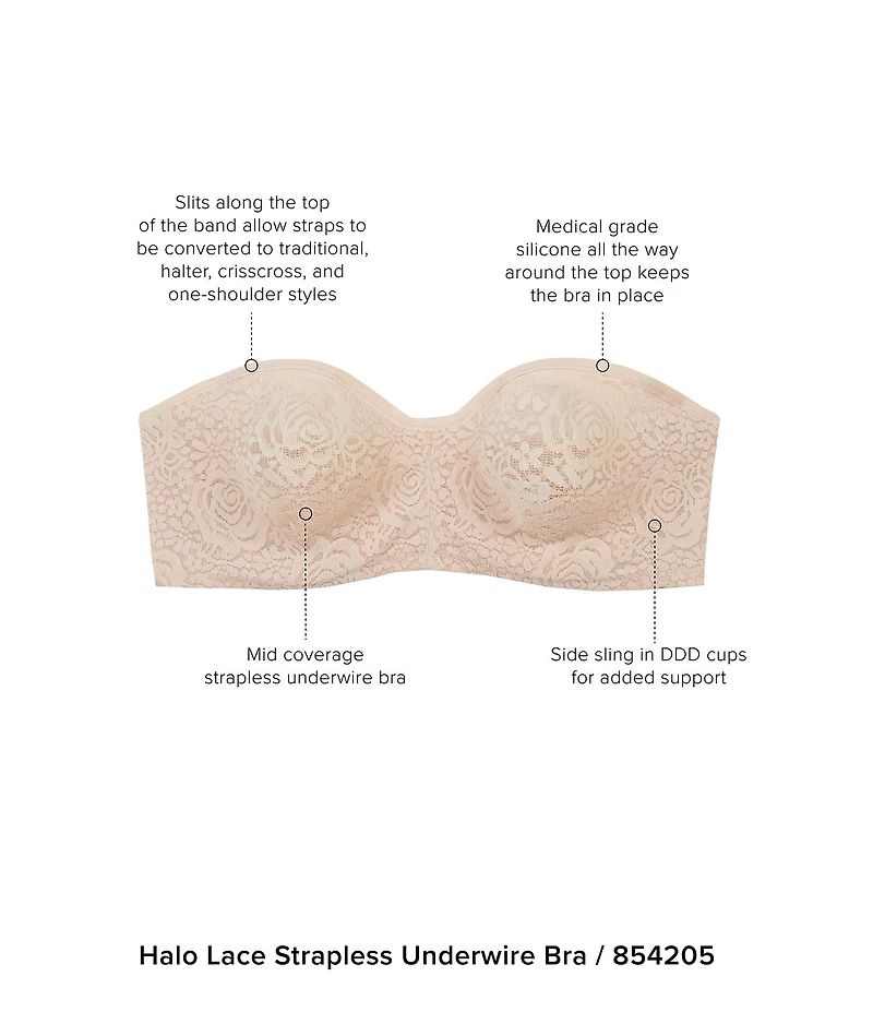 Wacoal Halo Convertible Strapless Underwire Bandeau