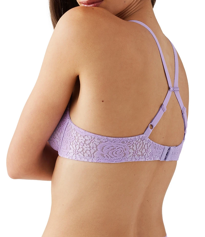 Wacoal Halo Floral Lace Unlined Underwire Center Bow Bra