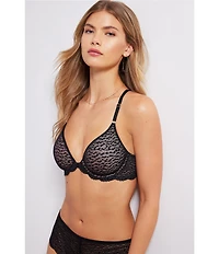 b.tempt'd by Wacoal Untamed Animal Lace Front-Closure Foam Cup T-Shirt Bra