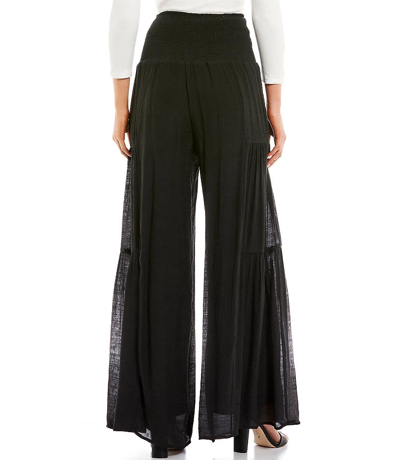 Double Zero Waist Tie Wide Leg Pants