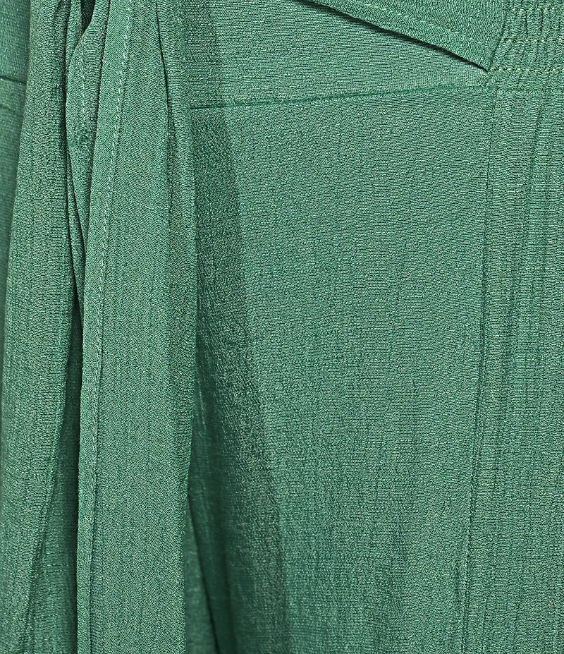 Double Zero Waist Tie Wide Leg Pants