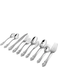 Wallace Silversmiths Antique Baroque 65-Piece Stainless Steel Flatware Set