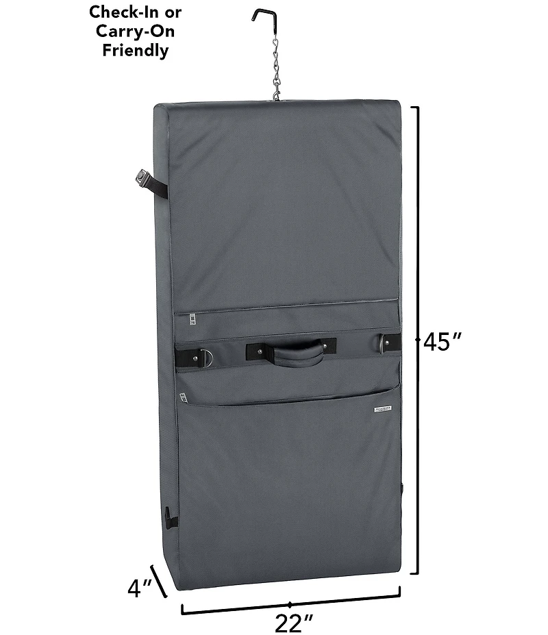 Wally Bags 45-inch Framed Garment Bag with Shoulder Strap and Multiple Accessory Pockets