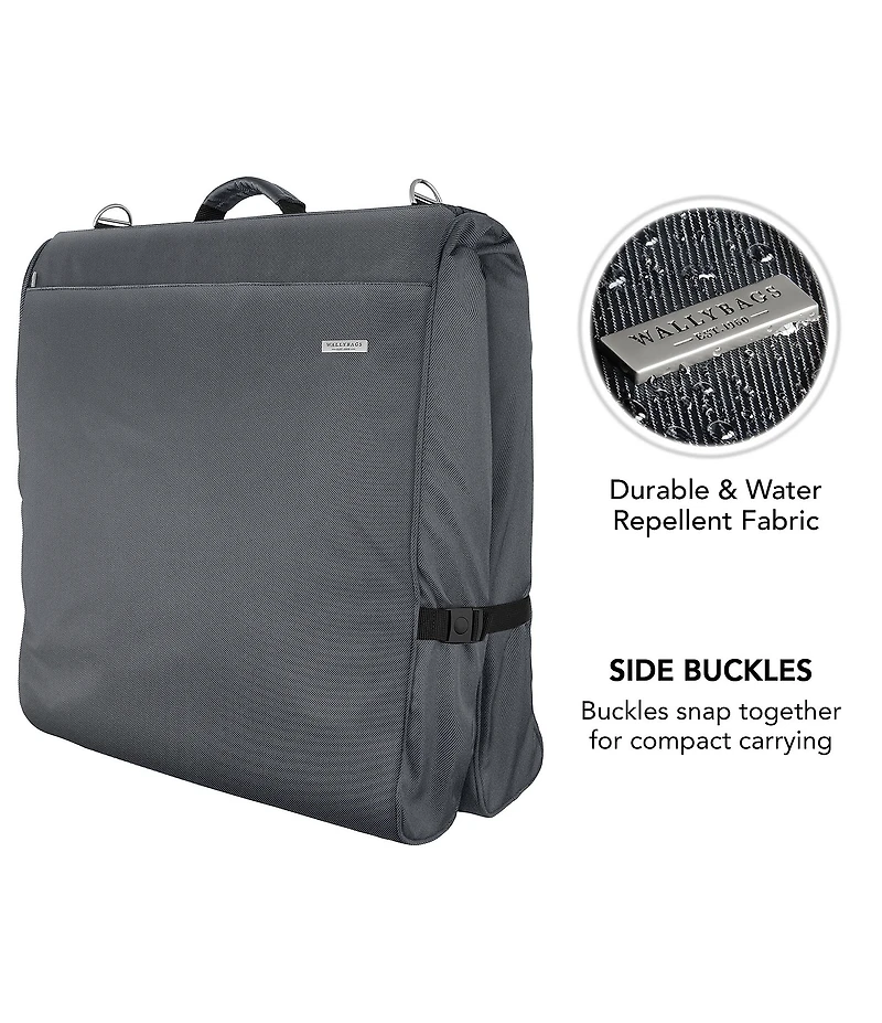Wally Bags 45-inch Framed Garment Bag with Shoulder Strap and Multiple Accessory Pockets