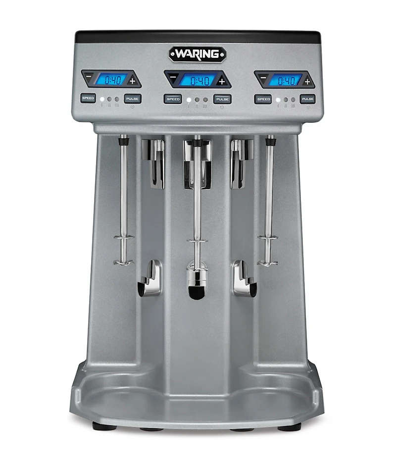 Waring Commercial Heavy-Duty Triple-Spindle Drink Mixer with Timer