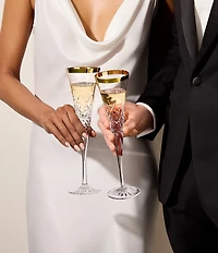 Waterford Celebrations Toasting Flute Gold Glasses, Set of 2