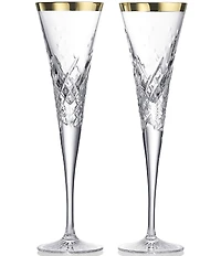Waterford Celebrations Toasting Flute Gold Glasses, Set of 2