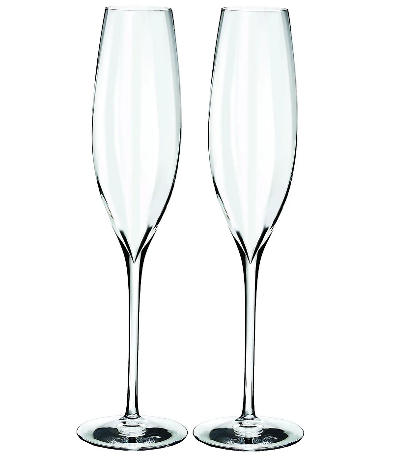 Waterford Crystal Elegance Optic Champagne Flutes, Set of 2