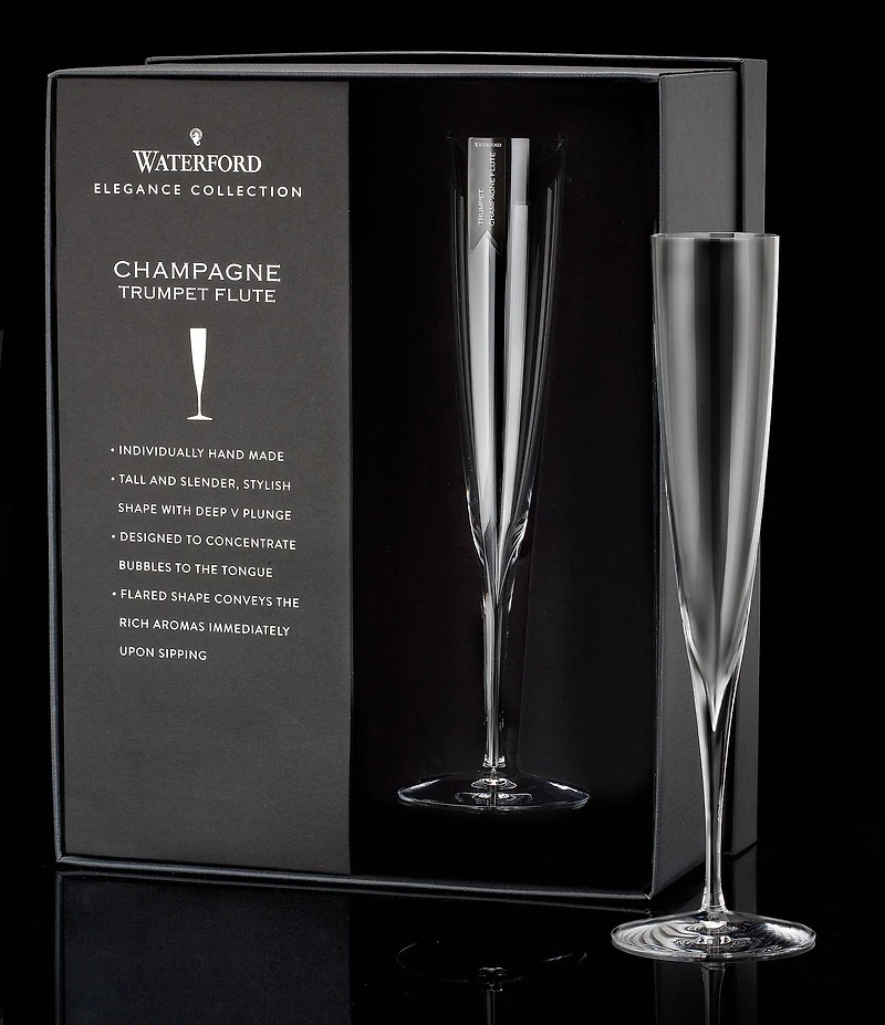 Waterford Elegance Trumpet Flute 5floz, Set of 2