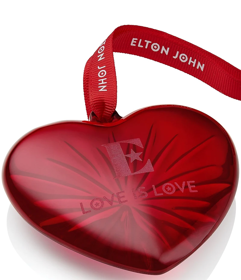Waterford Elton John Aids Foundation Red Heart Ornament