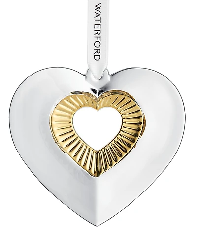 Waterford Heart Ornament with Gold