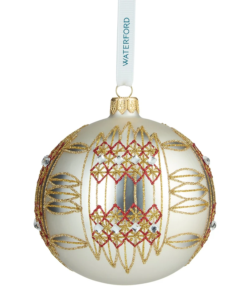 Waterford Holiday Heirlooms Dungarvan Silver Glass Ornament