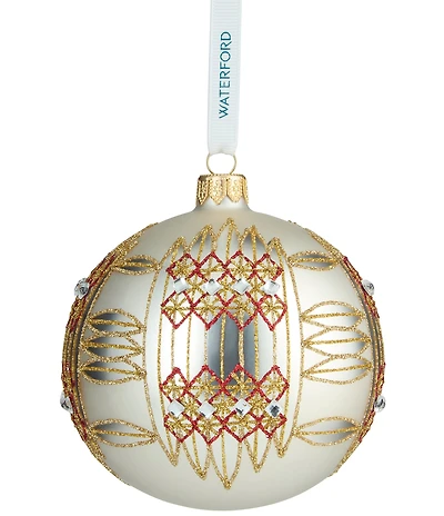 Waterford Holiday Heirlooms Dungarvan Silver Glass Ornament