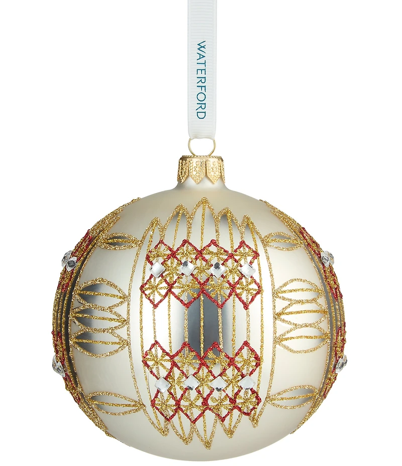 Waterford Holiday Heirlooms Dungarvan Silver Glass Ornament