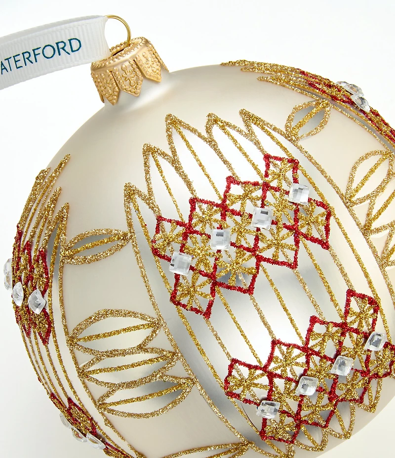 Waterford Holiday Heirlooms Dungarvan Silver Glass Ornament