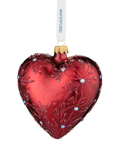 Waterford Holiday Heirlooms Red Heart Glass Ornament