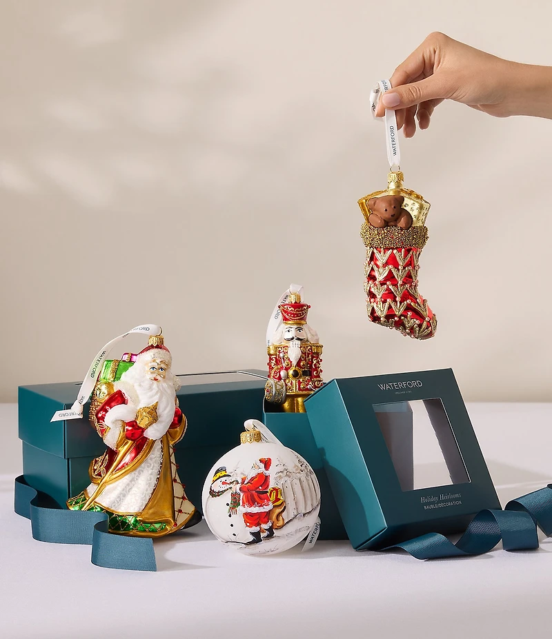 Waterford Holiday Heirlooms Santa Glass Ornament