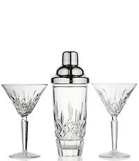 Waterford Lismore Collection Crystal Cocktail Shaker & Martini Glass, 3-Piece Set