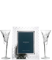 Waterford Lismore Collection Crystal Picture Frame 5x7#double; & Flute Set
