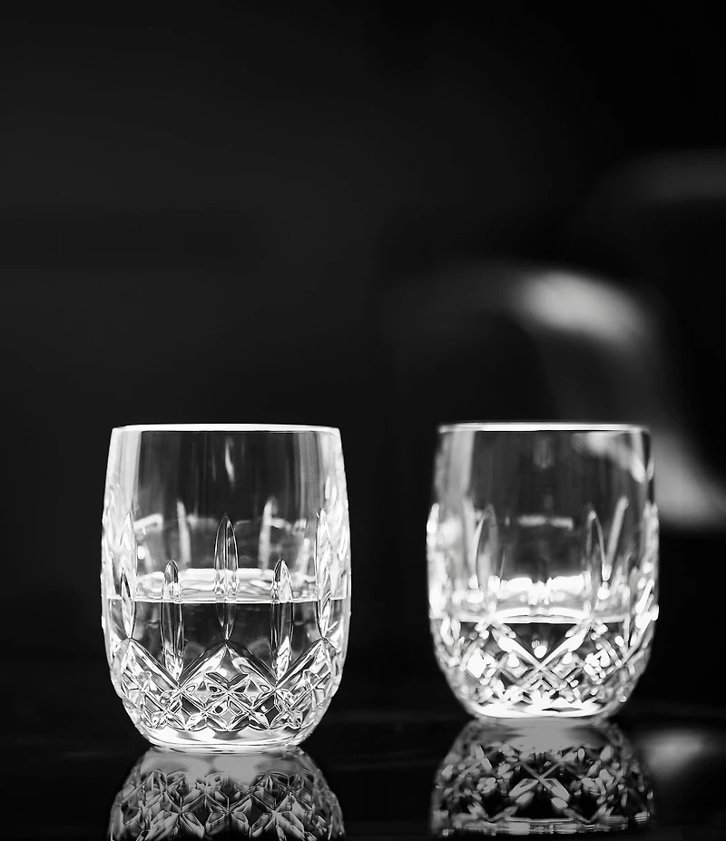 Waterford Connoisseur Lismore Round Double Old Fashion, 6-oz, Set of 2