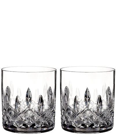 Waterford Connoisseur Lismore Straight Double Old Fashion 6-oz, Set of 2