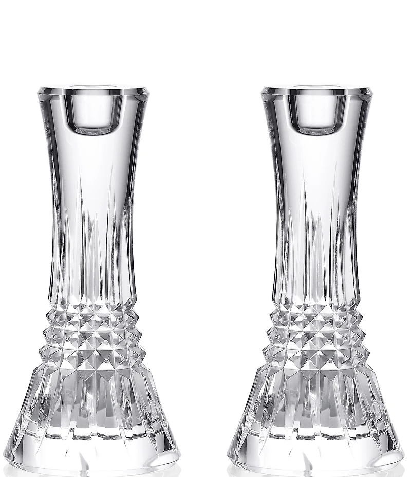 Waterford Lismore Diamond Candlestick, Set of 2